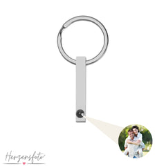 Herzensfoto-Schlüsselanhänger mit Wunschbild - Schwarz, Gold, Silber