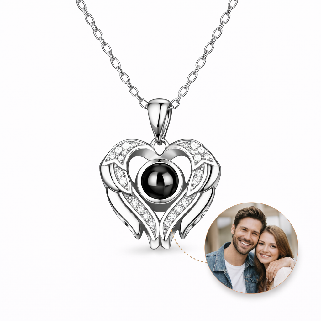 Love Memory Herz Kette mit Wunschbild - Gold, Rosegold, Silber