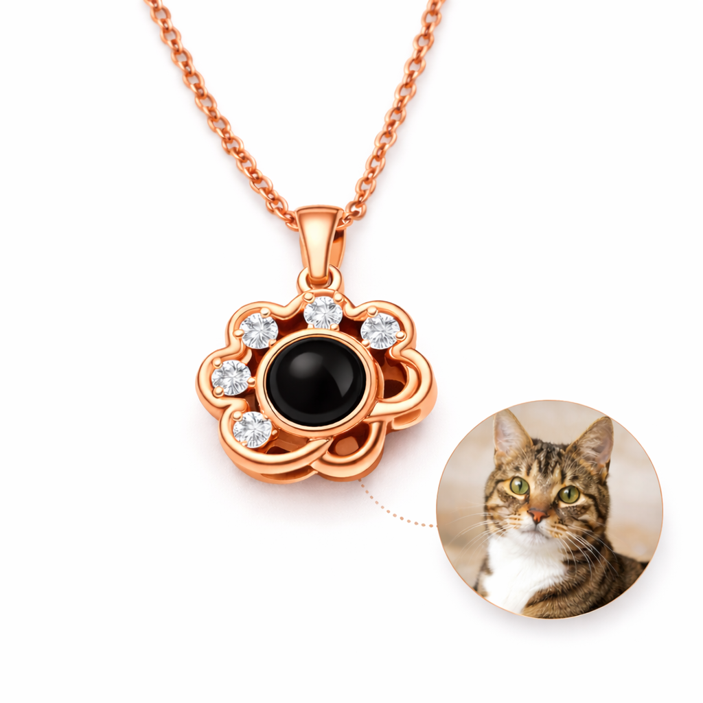 Personalisierte Pfotenkette mit Wunschbild - Gold, Silber, Rosegold