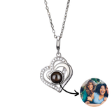 Herzensfoto - Herz Foto Halskette mit Kristallen