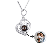 Herzensfoto - Herz Foto Halskette mit Kristallen