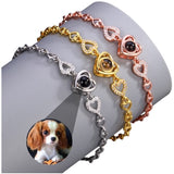 Herzensfoto - Elegantes Fotomedaillon-Armband mit Herz-Design - Gold, Silber, Roségold